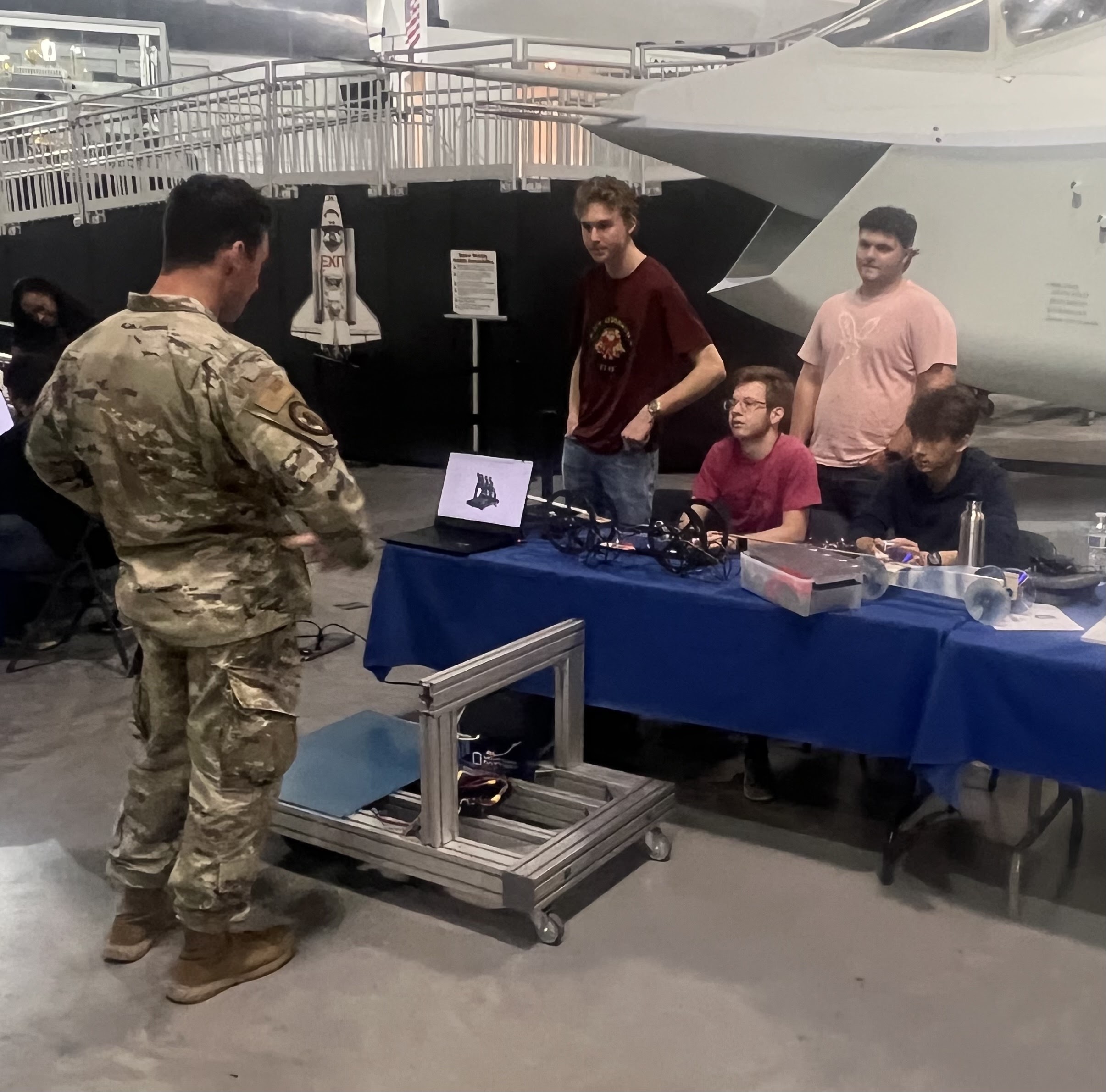 WACO Aerobotics Demonstrate T-Shirt Canon Robot to AirForce