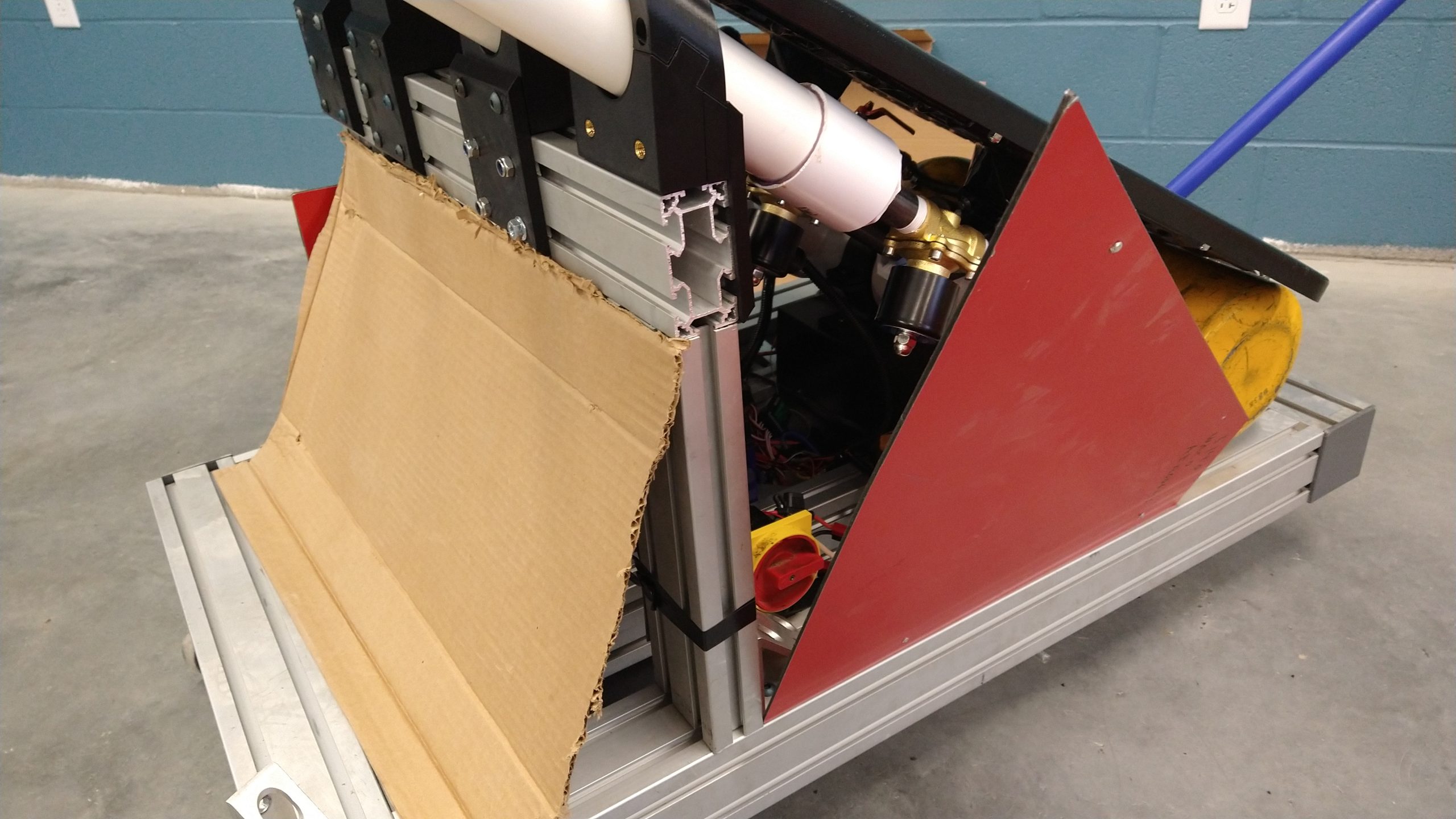 Scrounged materials for the t-shirt cannon skin